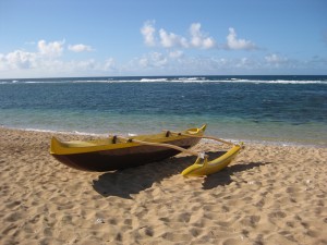 Outrigger on beach