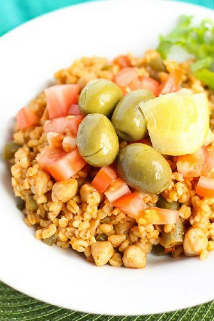 Bulgur Pilaf with Garbanzos as well as Dried Apricots