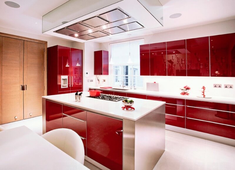 High Gloss Kitchen Area Cupboards